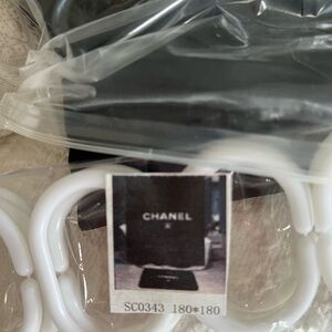 CHANEL Black and White Logo shower curtain